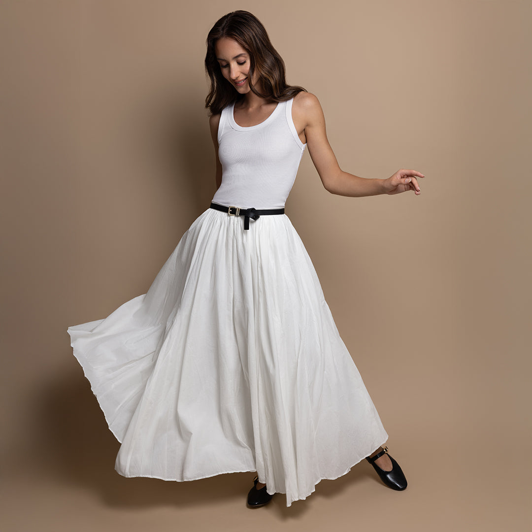 Off-White Flowy Maxi Skirt