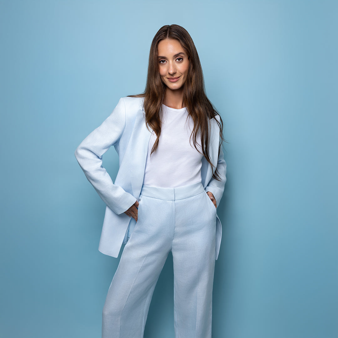 Light Blue Suit-100% Linen