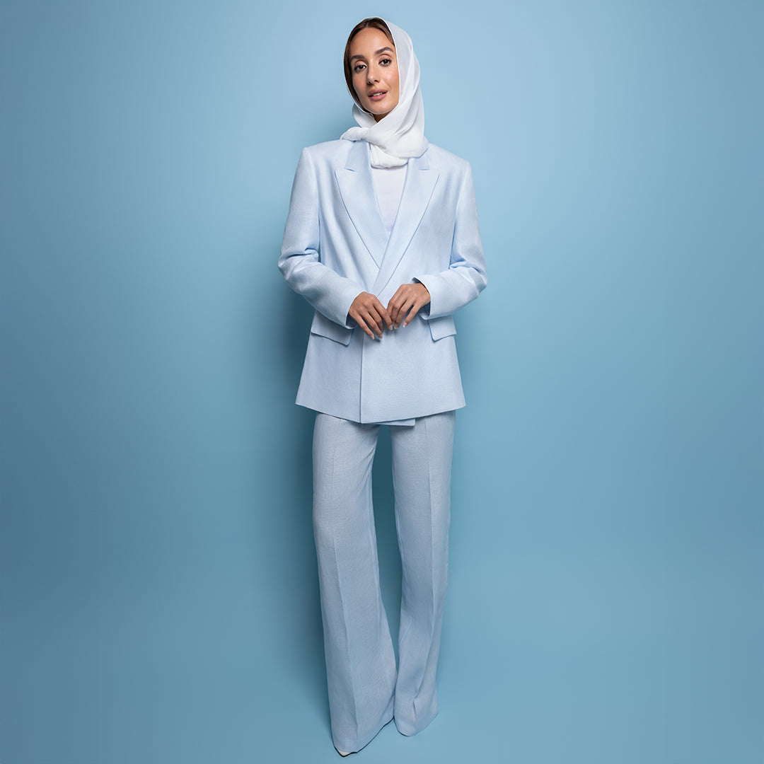 Light Blue Suit-100% Linen
