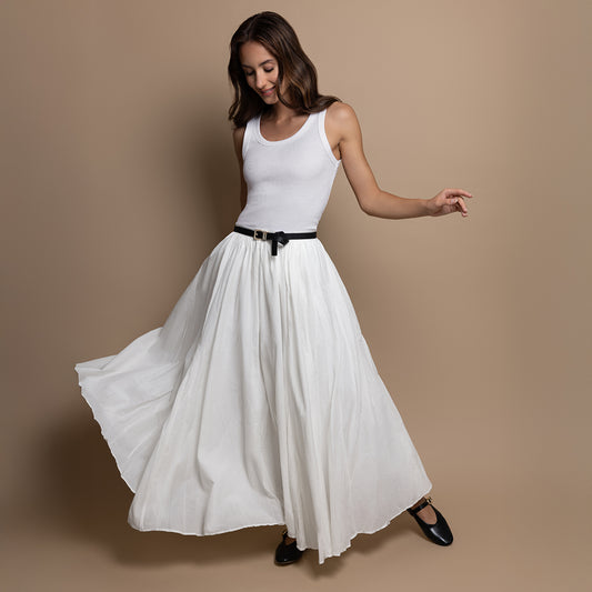 Off-White Flowy Maxi Skirt