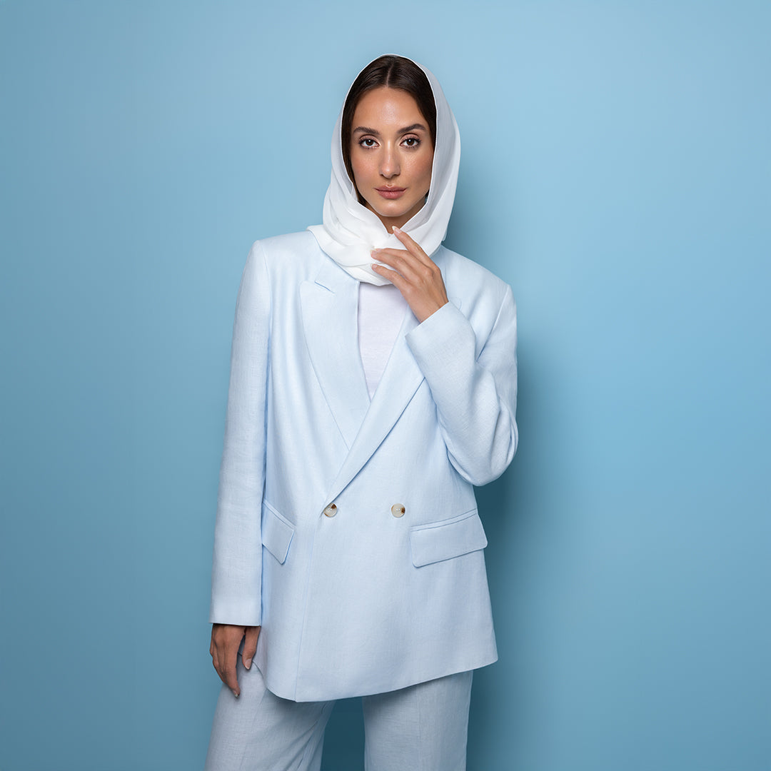 Light Blue Suit-100% Linen