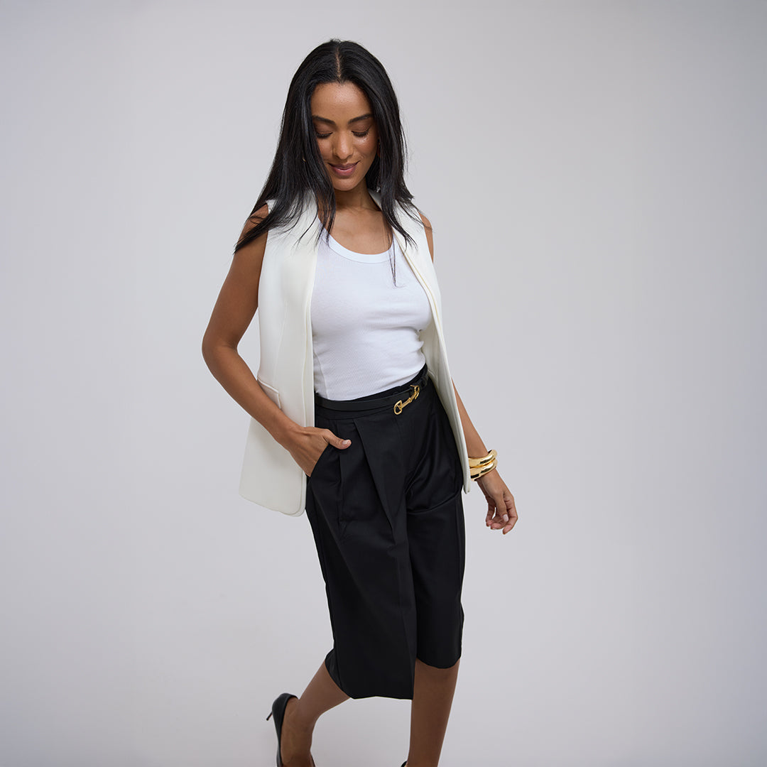 Black Tailored Bermuda Shorts